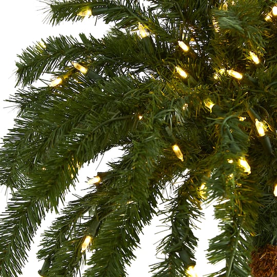 6ft. Pre-Lit Palm Artificial Christmas Tree, Warm White LED Lights
